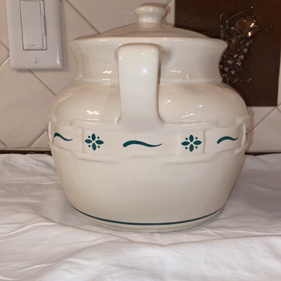 Like new Longaberger Pottery Woven Traditions Cookie Jar - Picture 3 of 10